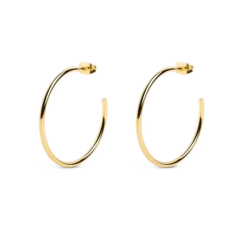 bridal earrings for women -Anka Gold Hoop Earrings