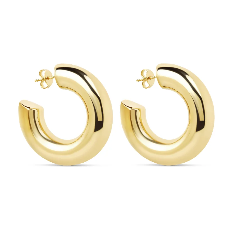 custom gold earrings for women -The Large Gold Hailey Hoops