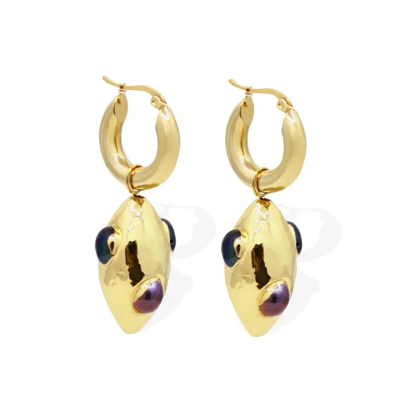 black stud earrings for women -ORION Earrings - Gold