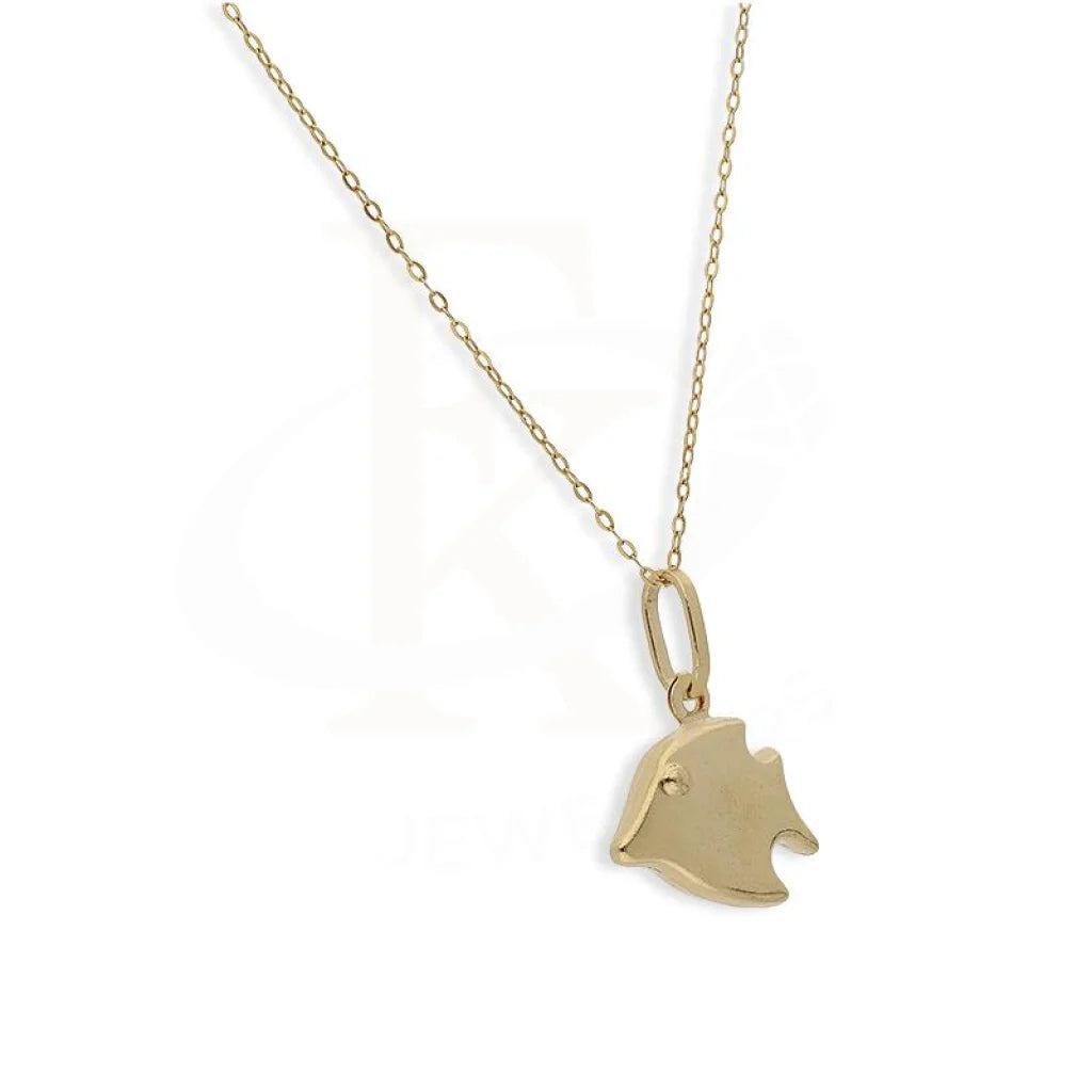 fashionable layered necklaces for women -Gold Necklace (Chain with Butterfly Fish Shaped Pendant) 18KT - FKJNKL18K2252