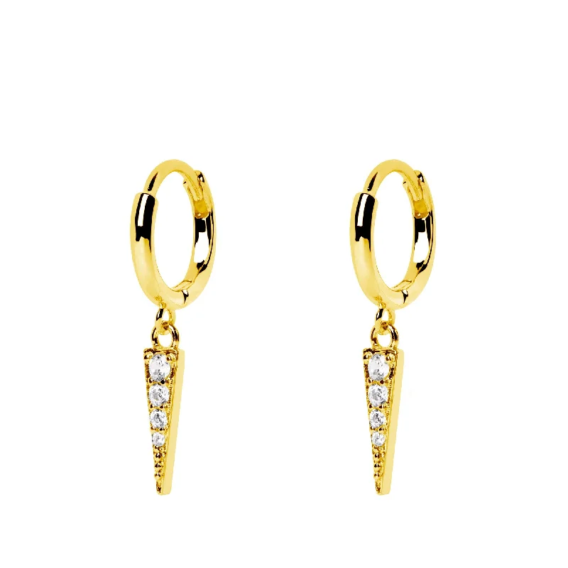 gold hoop earrings for weddings -Peak Gold Earrings