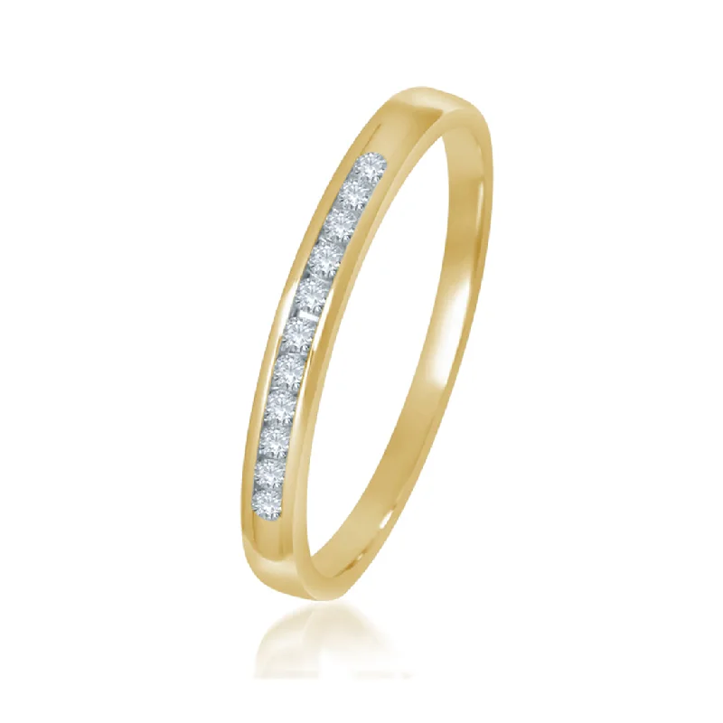 bridal necklaces for women -9ct Yellow Gold Diamond Channel Set Ring