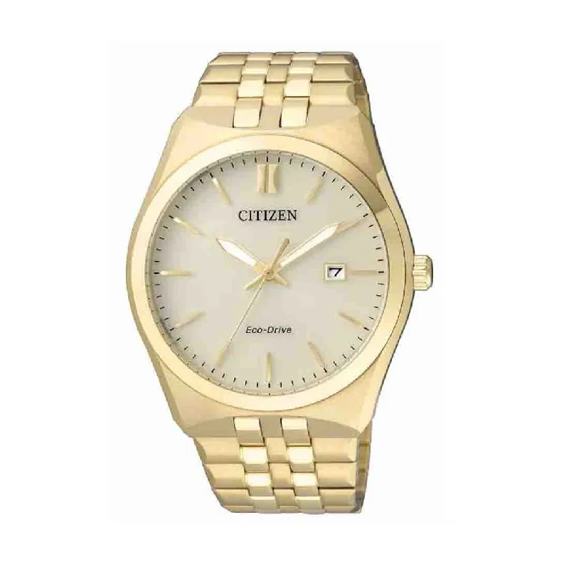 Citizen Mens Gold Stainless Steel Eco-Drive Watch Model BM7332-61P