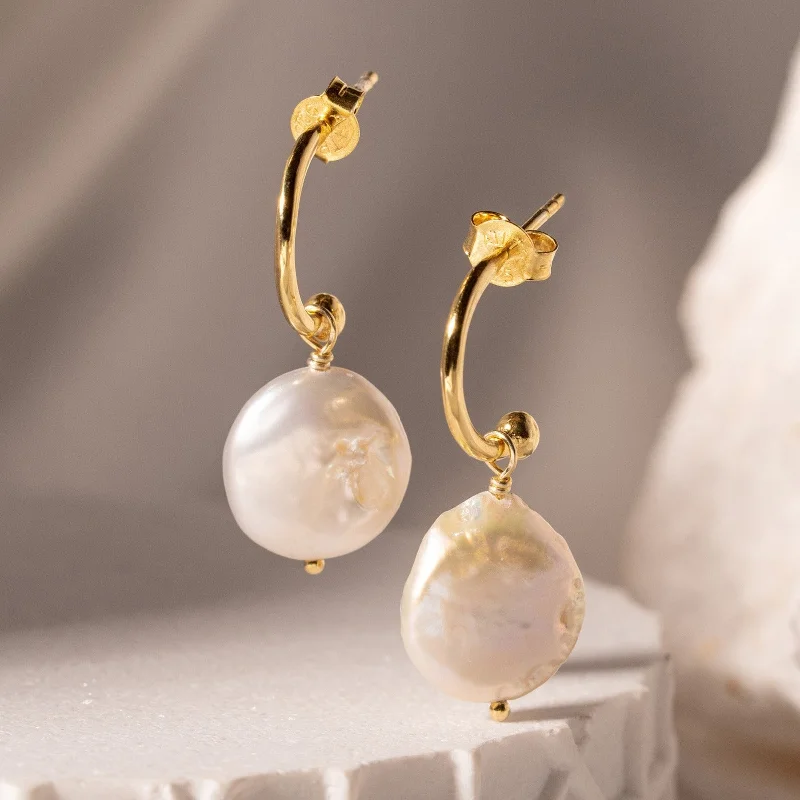 chunky earrings for women -Aura Pearl Earrings