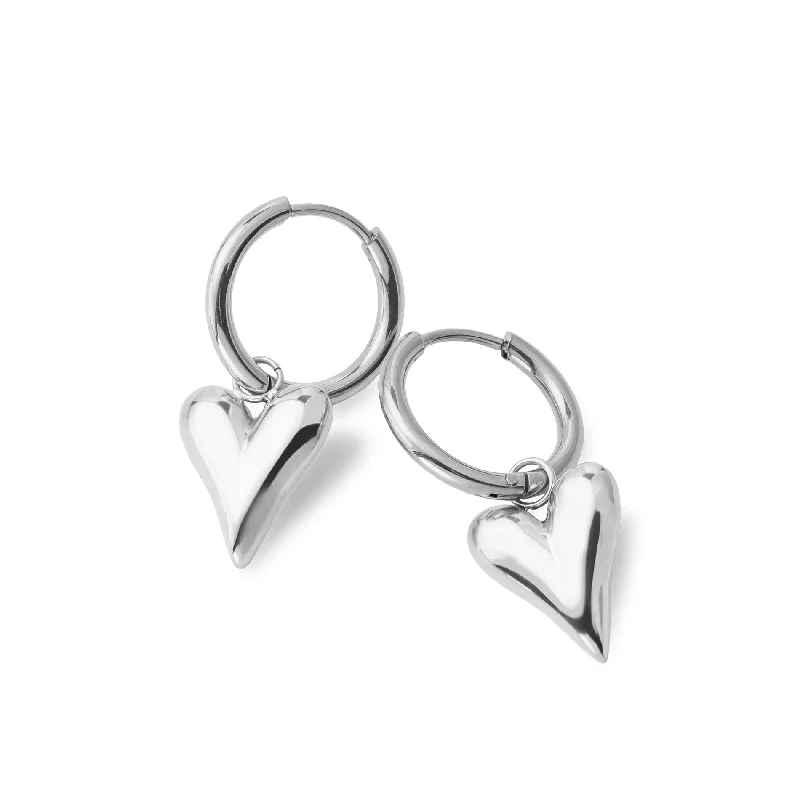 trendy earrings for women -Amore earring silver