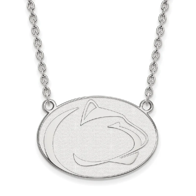 vintage-inspired necklaces for women -14k White Gold Penn State Large Pendant Necklace