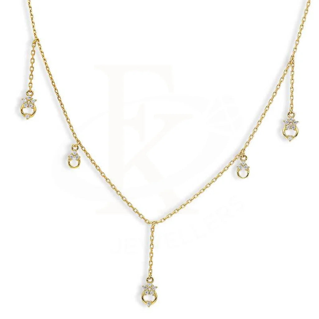 affordable statement necklaces for women -Sterling Silver 925 Gold Plated Necklace - FKJNKLSL2890