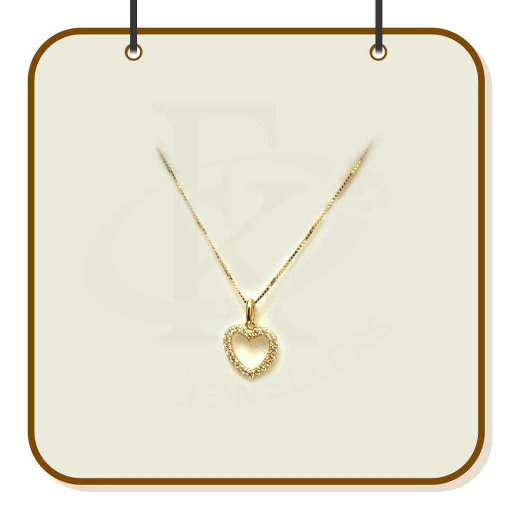 delicate gold necklaces for women -Gold Necklace (Chain with Heart Pendant) 18KT - FKJNKL1195