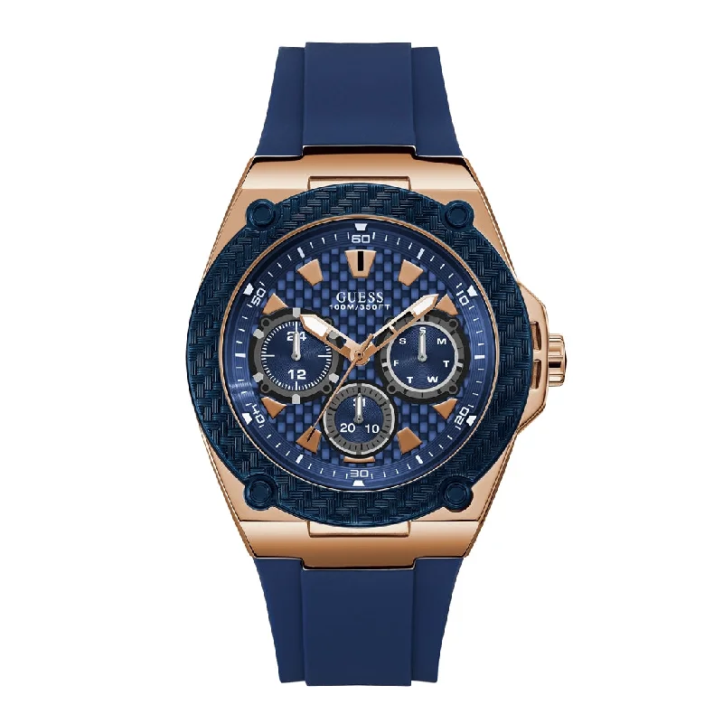 Guess Legacy Mens Blue & Rose Watch W1049G2