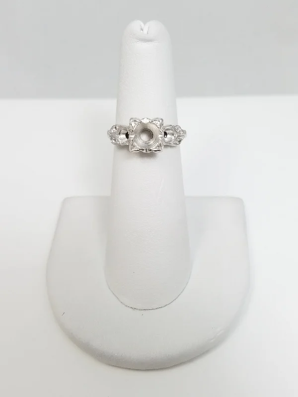 modern diamond engagement rings -Vintage Platinum Ring Mount *To Restore*