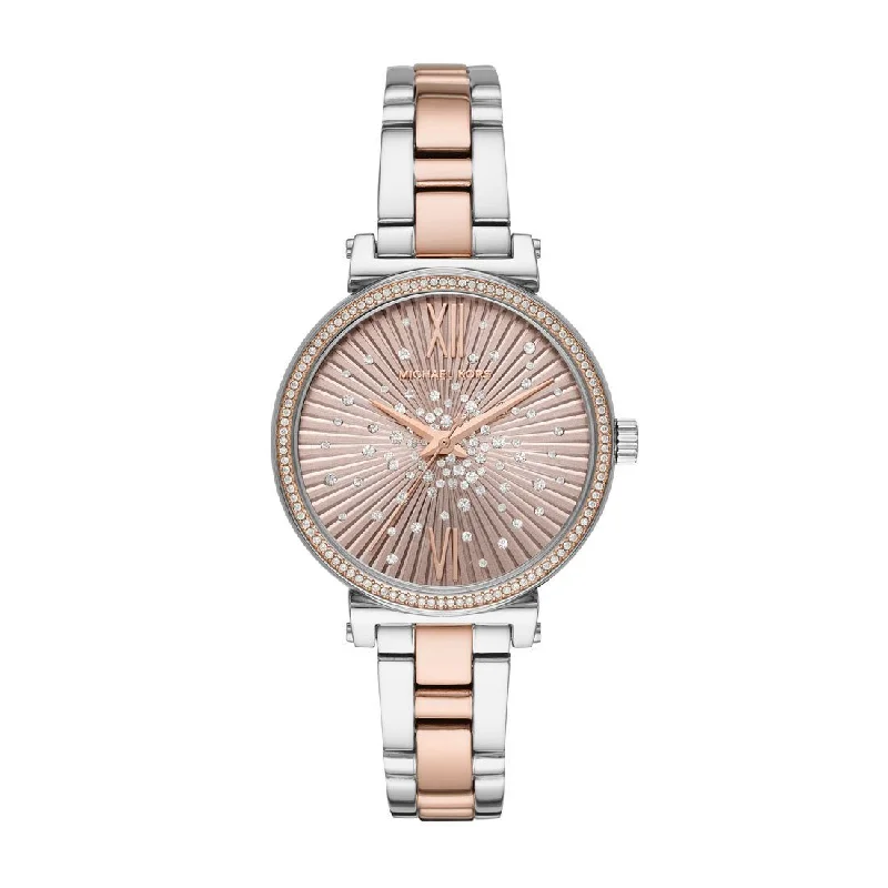 Michael Kors Sofie 2 Tone Rose & Silver Watch MK3972