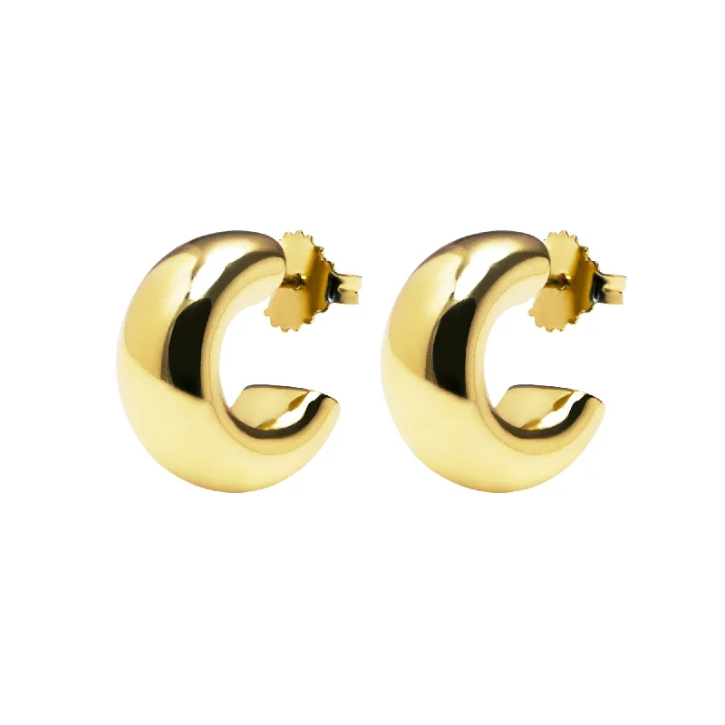 sparkling earrings for women -Manhattan Gold Hoop Earrings