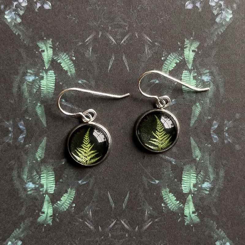 stylish silver earrings for women -Fern - Drop Earrings