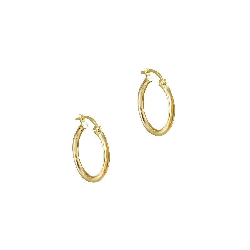 elegant pearl earrings for women -THE ESSENTIAL 10KT GOLD HUGGIE HOOP EARRINGS (MEDIUM)