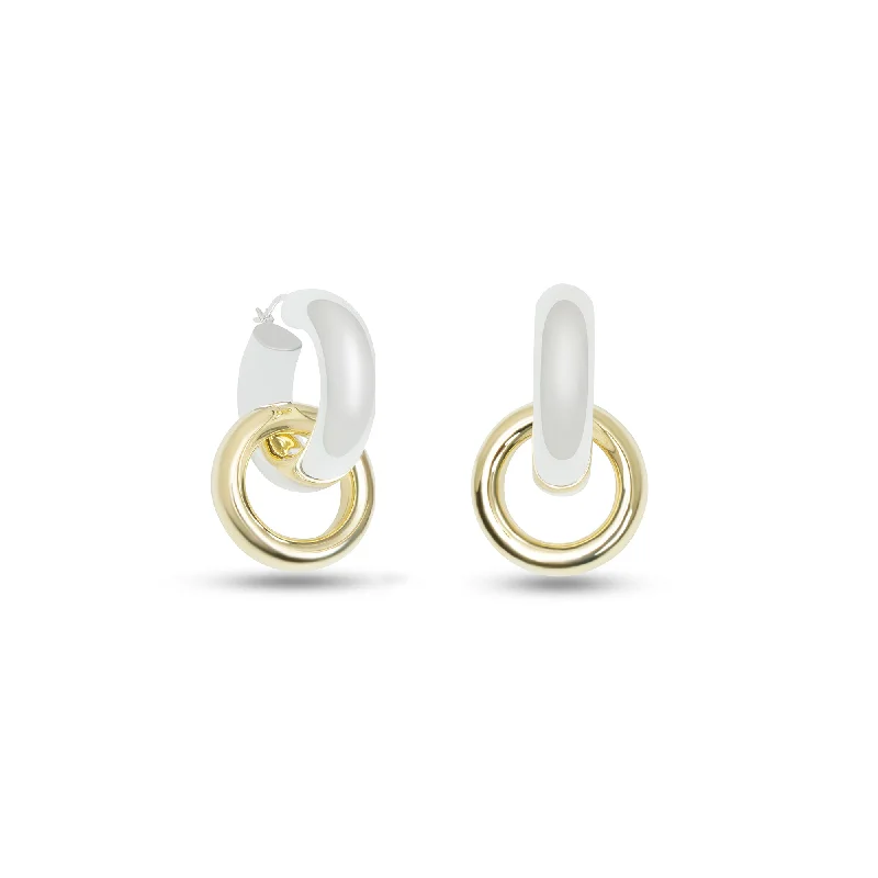 custom earrings for women -THE TWO TONE LIZA HOOP EARRINGS