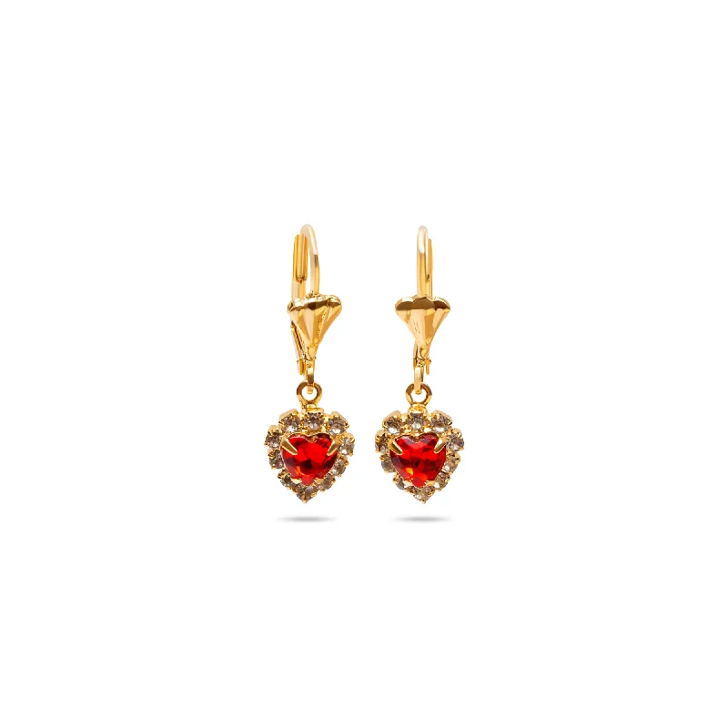 elegant stud earrings for women -THE DEIS RED HEART EARRINGS