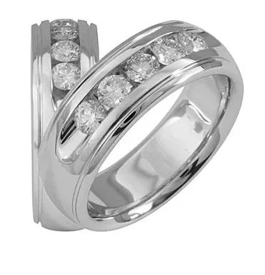 gemstone engagement rings for women -14K White Gold 0.25cttw I1 H-I Channel Set Dia Wedding Band Sz 10