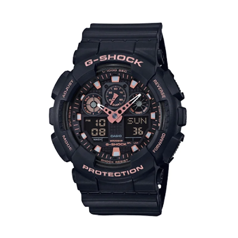 Casio G Shock Rose Black Digital Watch GA100GBX-1A4