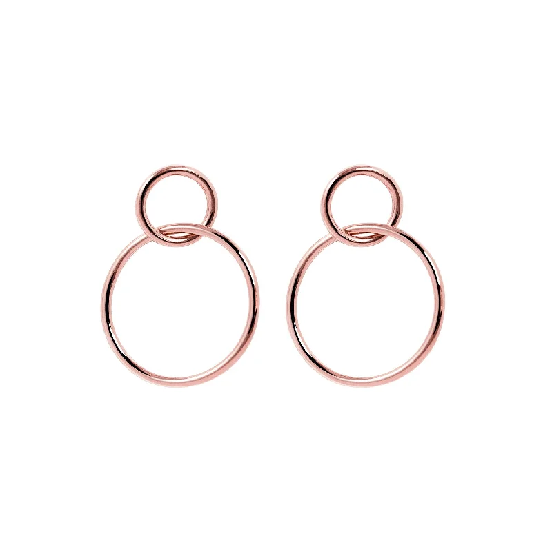 sparkling earrings for women -Sister Rose Gold Earrings