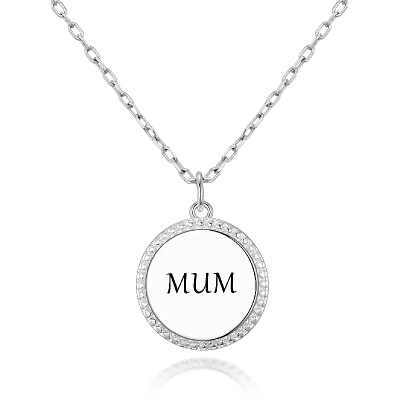 bridal necklaces for women -Silver Plated Filigree Disc Mum Necklace