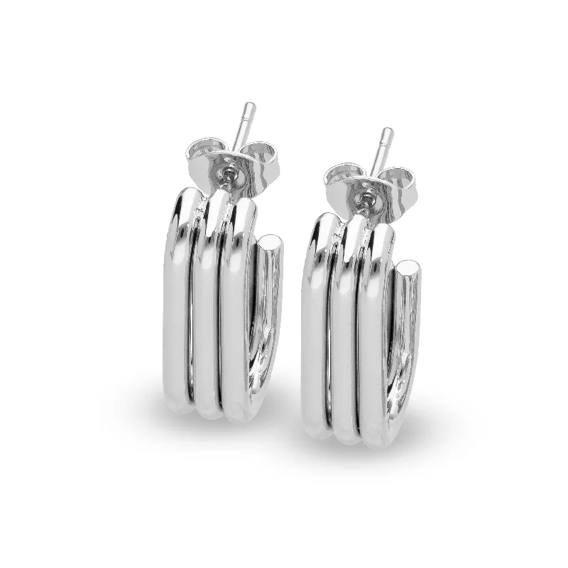 round earrings for women -Trinix earring silver