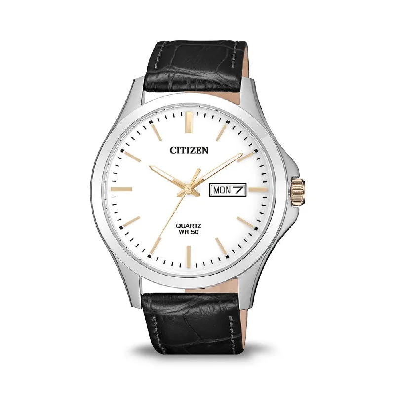 Citizen Mens Leather Strap Watch BF2009-11A