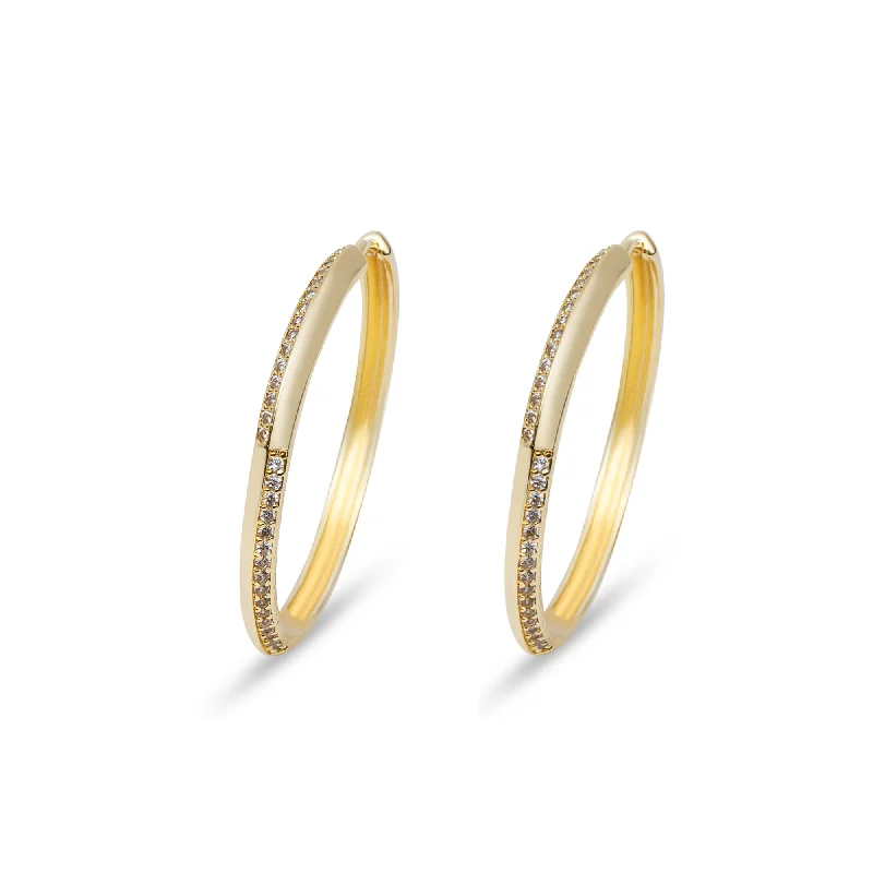 diamond drop earrings for women -THE PAVE JULIA HOOP EARRINGS