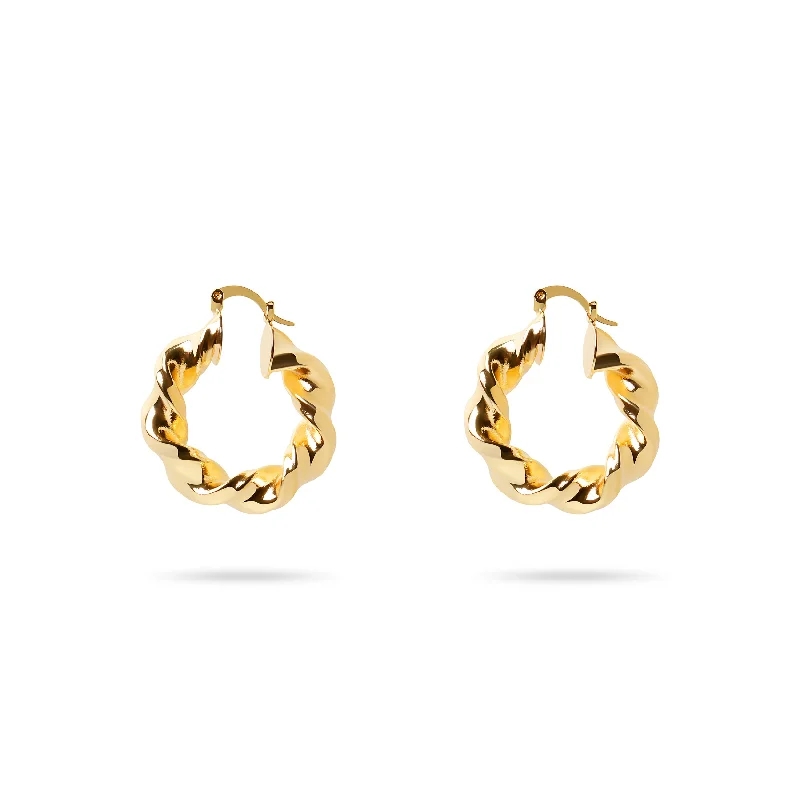 geometric earrings for women -THE TWISTED BELLE HOOP EARRINGS