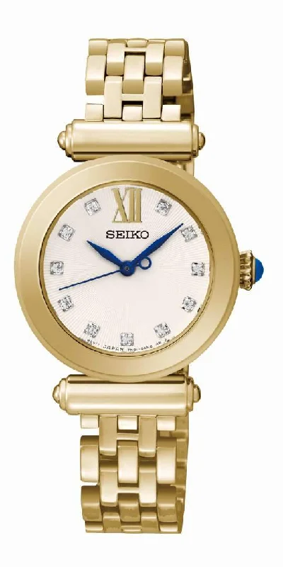 SEIKO 11 CRYSTAL 50M LADIES CREAM DIAL GOLD B/LET