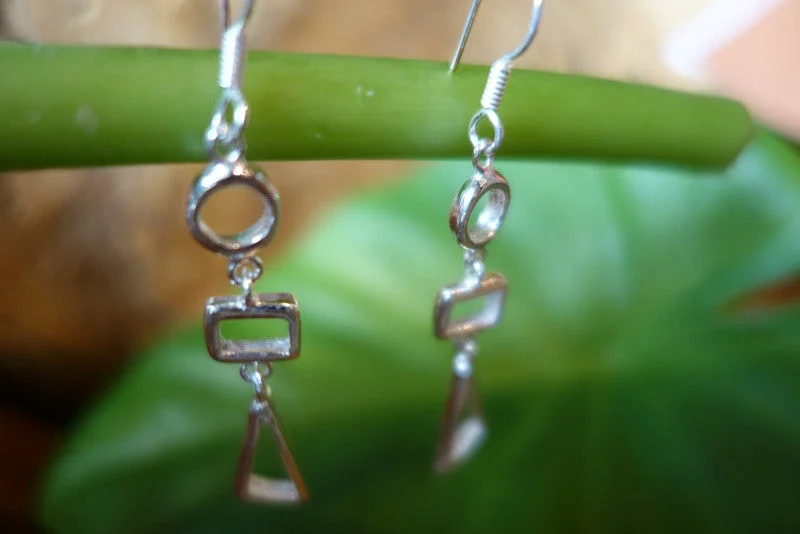 silver drop earrings for women -Sterling Silver Earrings