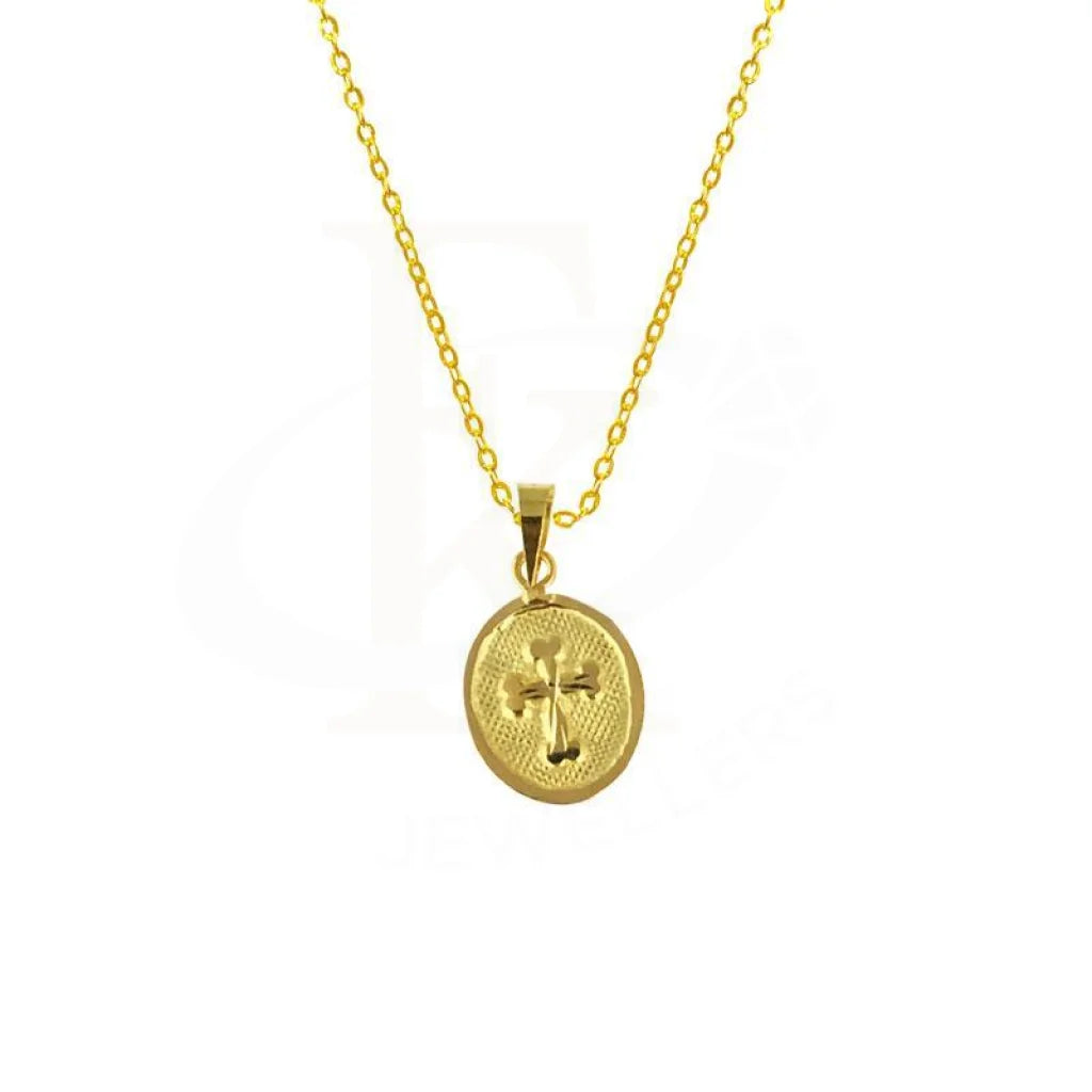 custom jewelry necklaces for women -Gold Necklace (Chain with Cross Pendant) 18KT - FKJNKL1650