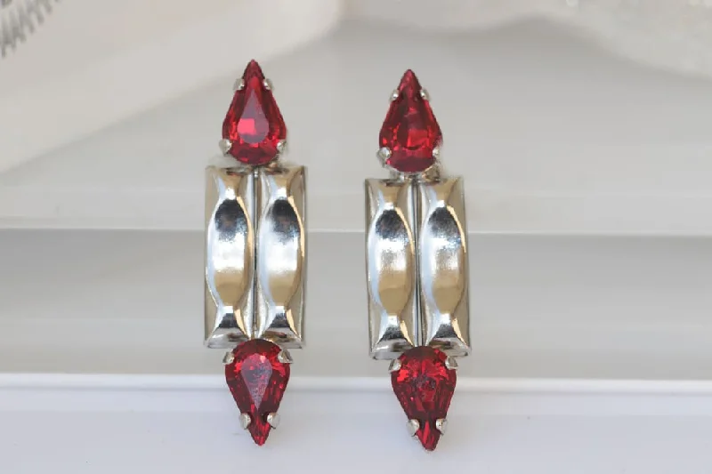 bridal earrings for women -RED GENTLE EARRINGS