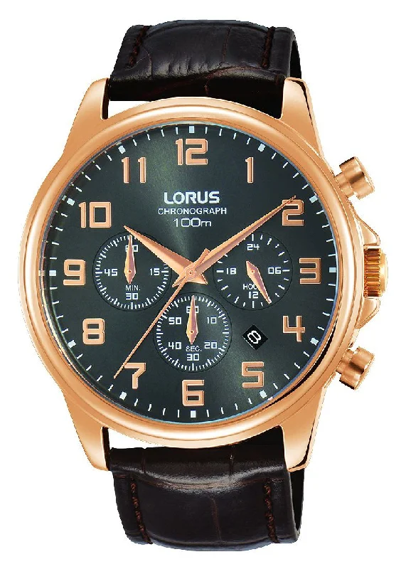 Lorus Men's Chronograph Leather Watch RT338GX-9