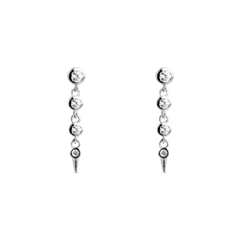 oversized earrings for women -Ali Stars Silver Earrings