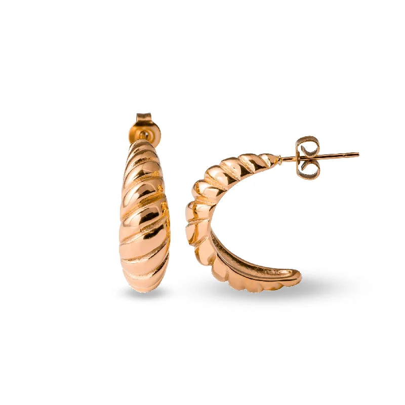 cute earrings for women -Croissant earring rosé gold