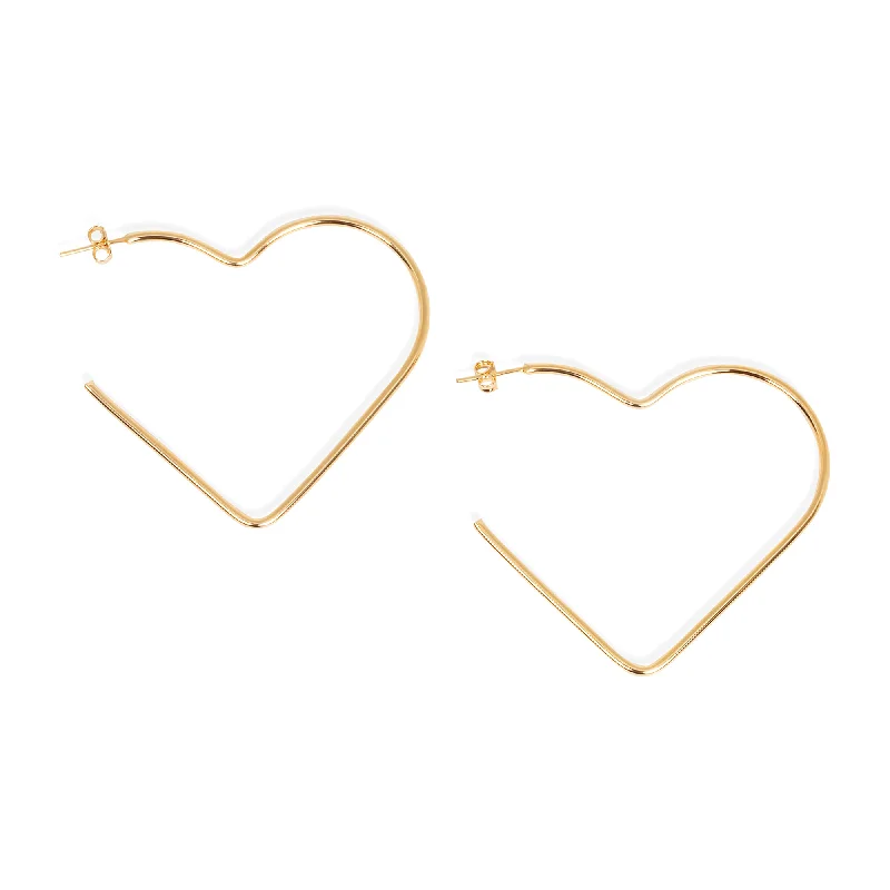 wedding day earrings for women -THE HEART HOOPS