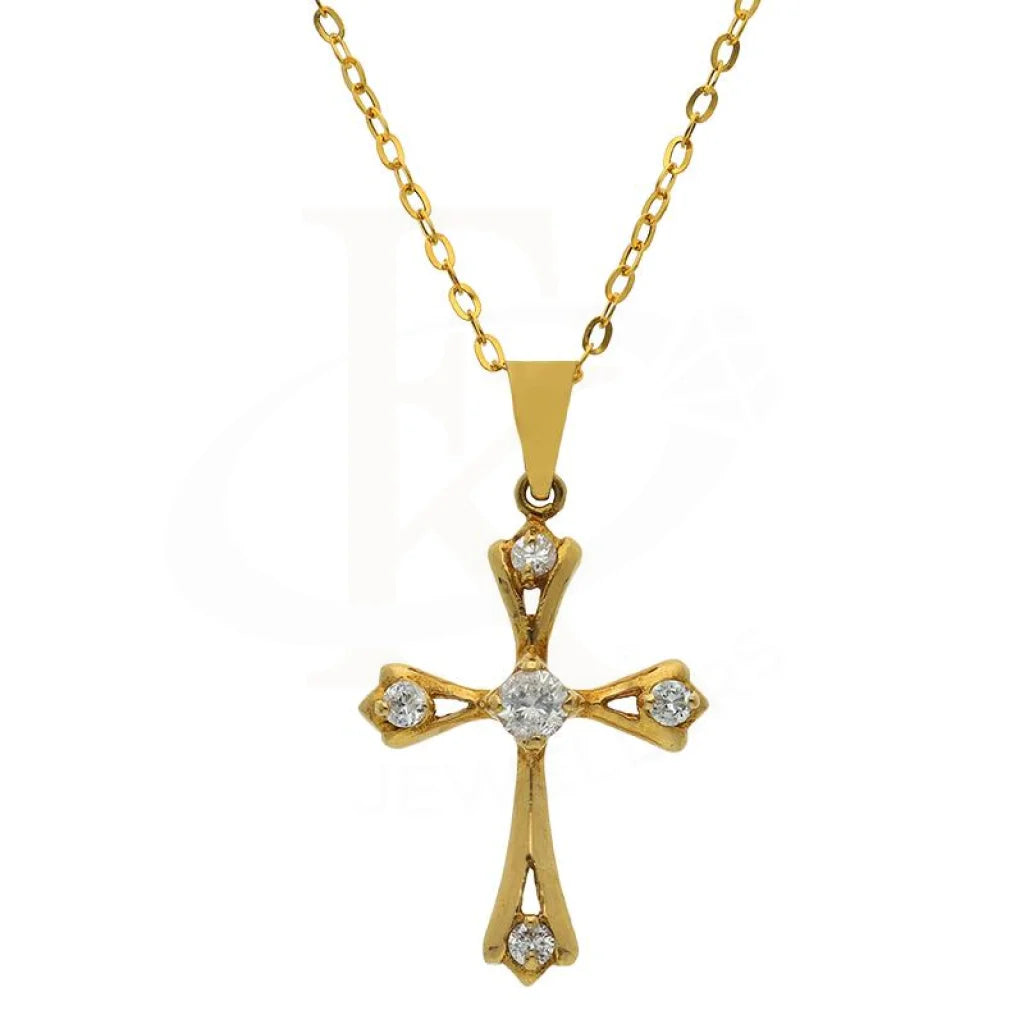 wedding necklaces for women -Gold Necklace (Chain with Cross Pendant) 18KT - FKJNKL18K2511