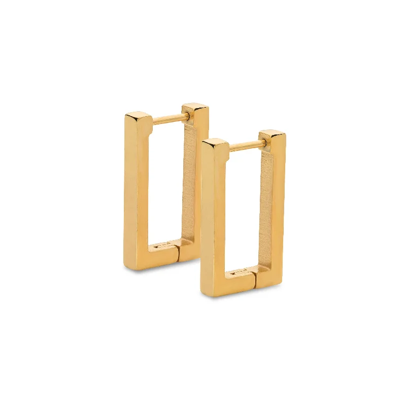 dangle earrings for women -Rectangle earring gold