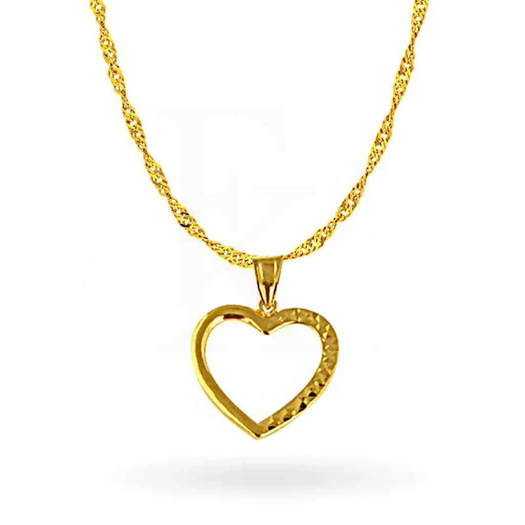 statement pendant necklaces for women -Gold Necklace (Chain with Heart Pendant) 22KT - FKJNKL1659