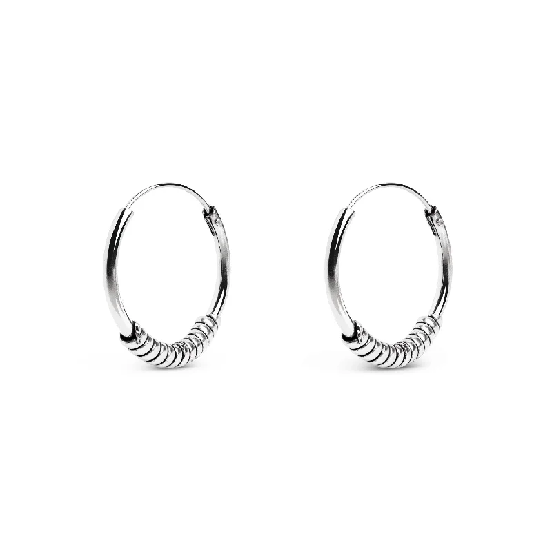 gold earrings for women -Malawi Rope Silver Earrings