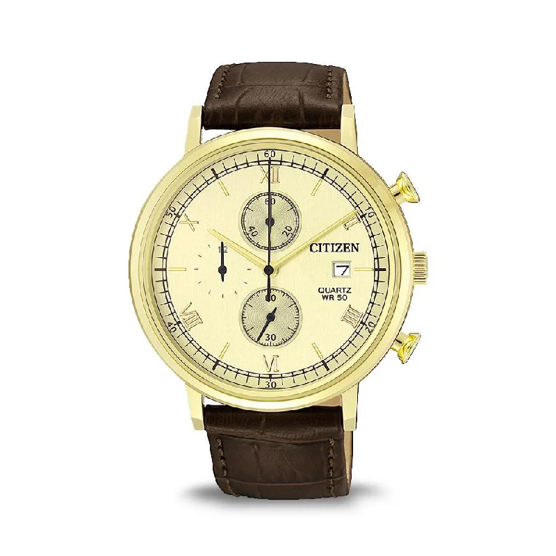 Citizen Mens Chronograph Gold Watch AN3612-09P