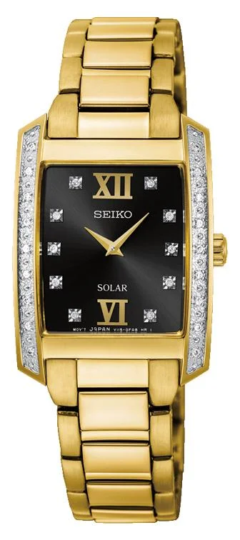 Seiko Women's Gold Diamond Watch SUP406P-9