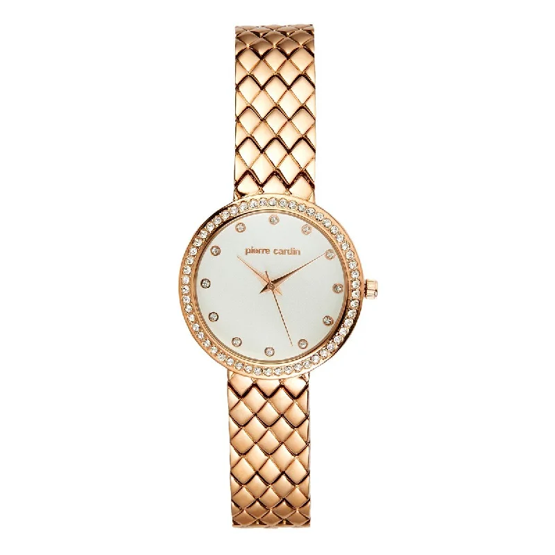 Pierre Cardin Women's Rose Gold Tone Stone Set Watch 5892