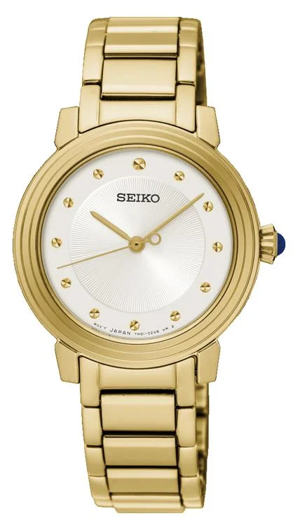 Seiko Women's White Face Gold Dial Watch