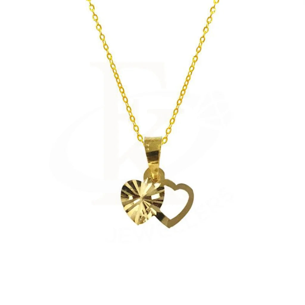 long gold necklaces for women -Gold Necklace (Chain with Heart Pendant) 18KT - FKJNKL1648