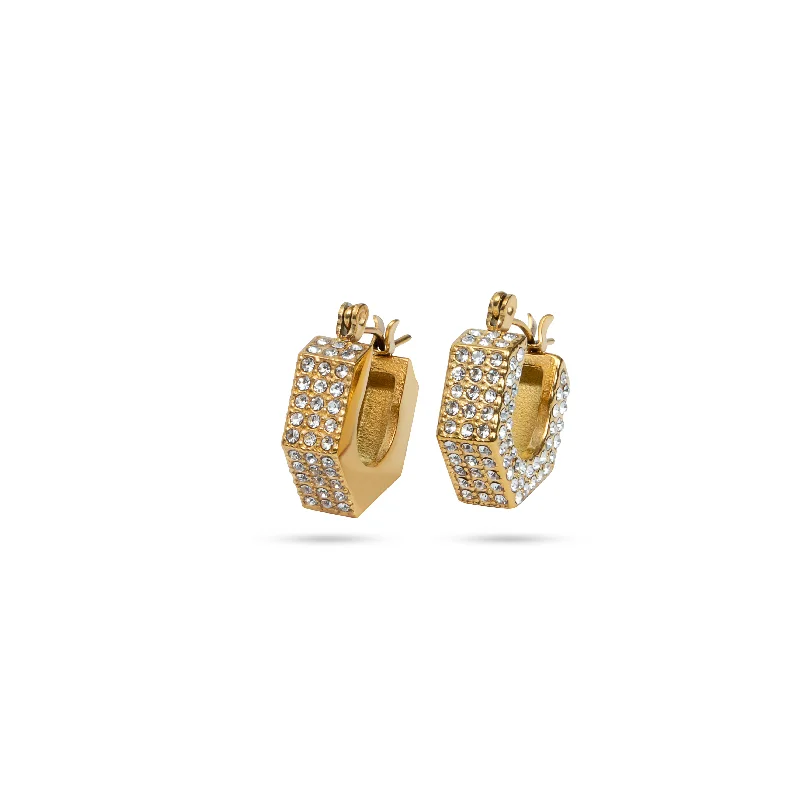 matching earrings and bracelet sets -THE PETIT PAVE HOOPS