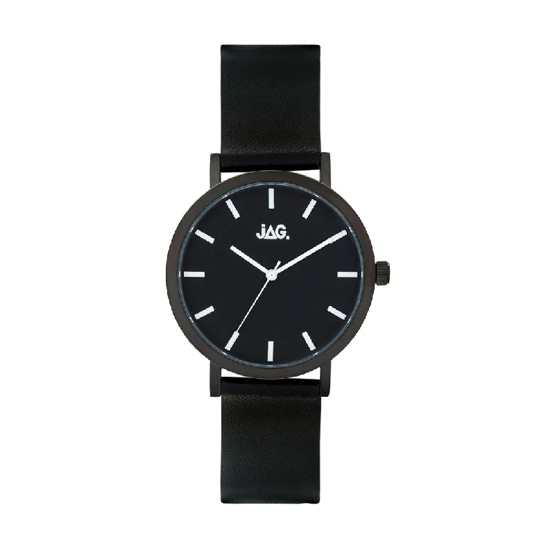 Jag Mens Black Leather Watch J2250