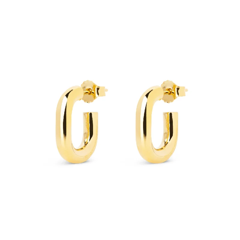 multi-layered earrings for women -Mini Pipe Gold Earrings