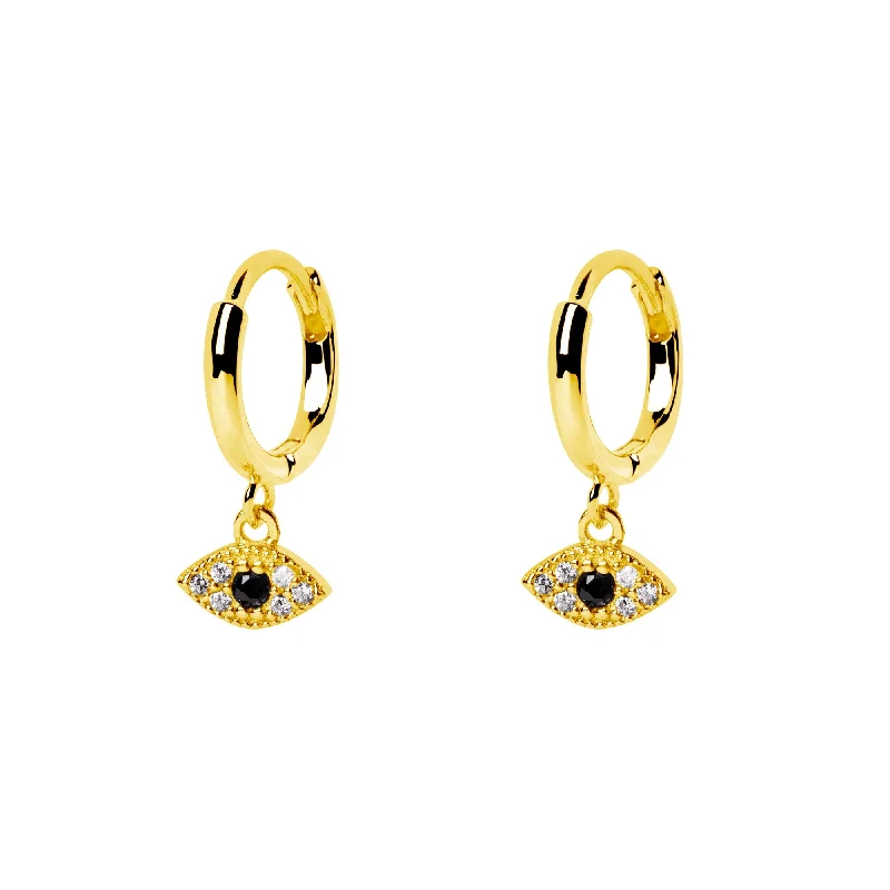 bold earrings for women -Eye of Horus Gold Earrings