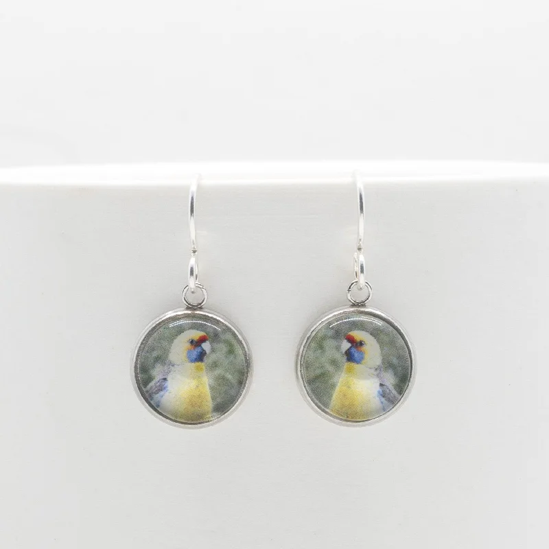 modern earrings for women -Green Rosella - Drop Earrings